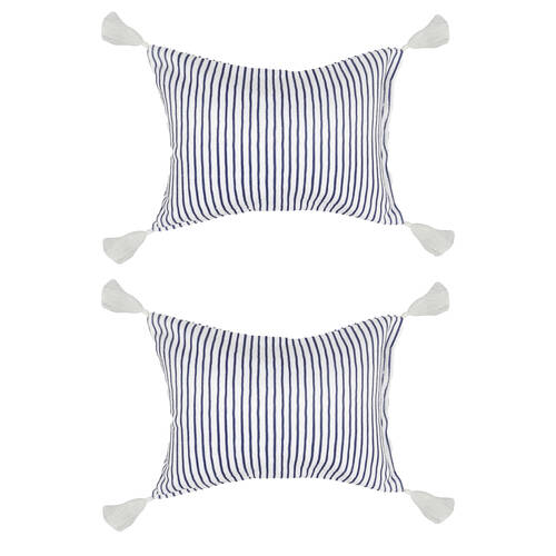 2PK Good Vibes Inflatable Beach Pillow With Tassels Mediterranean 40x29x13cm