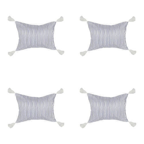 4PK Good Vibes Inflatable Beach Pillow With Tassels Mediterranean 40x29x13cm
