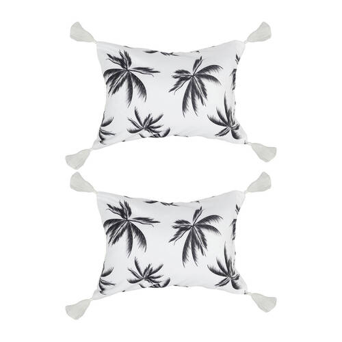2PK Good Vibes Inflatable Beach Pillow With Tassels Havana 40x29x13cm