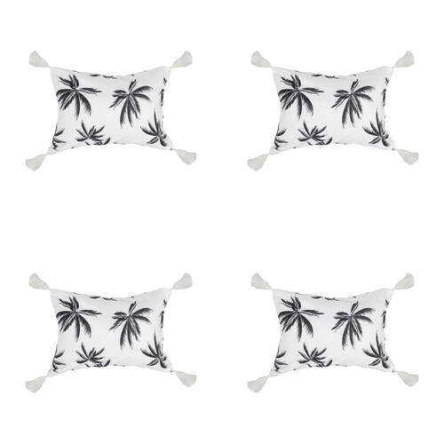 4PK Good Vibes Inflatable Beach Pillow With Tassels Havana 40x29x13cm
