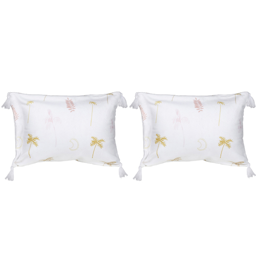 2x Good Vibes 42cm Inflatable Beach Pillow w/ Tassels - Coco & Waves