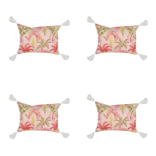 4PK Good Vibes Inflatable Beach Pillow With Tassels Tropicana 40x29x13cm
