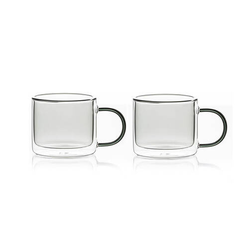 2pc NF Living Serving Hued Cups 250ml Double Walled 18x9cm Solid Grey