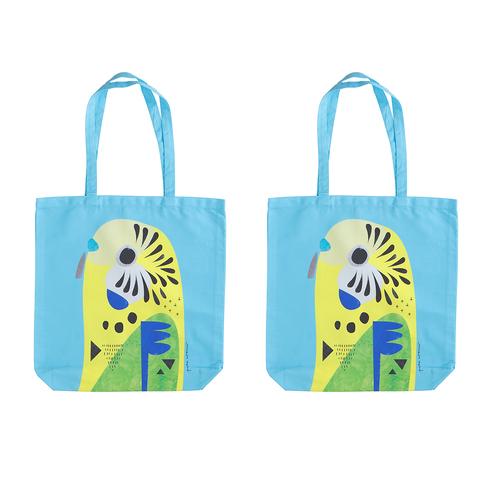 2PK Maxwell & Williams Pete Cromer Tote Bag - Budgerigar
