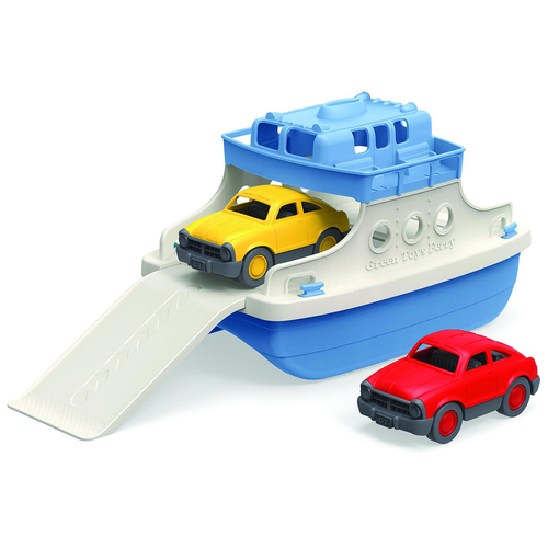 Green Toys Ferry Boat w/ 2 Mini Cars Kids/Toddler Bath Toy 3+