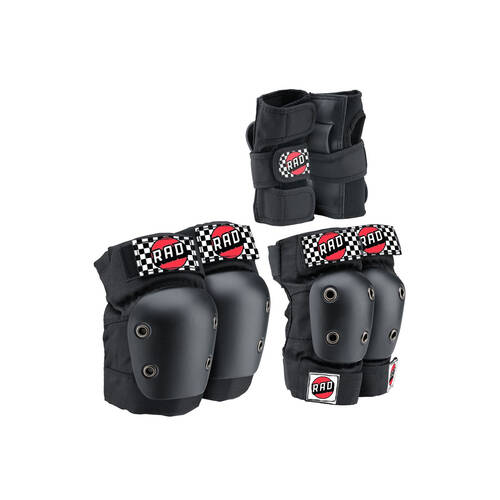 Rad Board Co Skate Wrist/Knee/Elbow Protective Pad Set Black Small