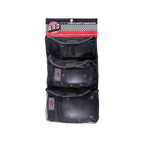 Rad Board Co Skate Wrist/Knee/Elbow Protective Pad Set Black Medium