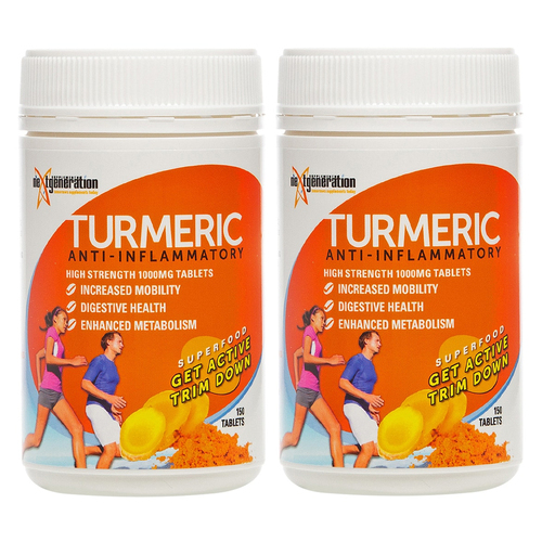 2x 150pc Next Generation Supplements Turmeric Anti-Inflammatory Tablets