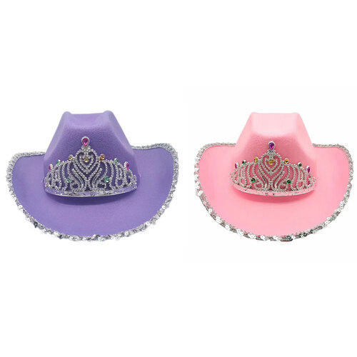 2PK Princess Cowboy Hat Assorted 