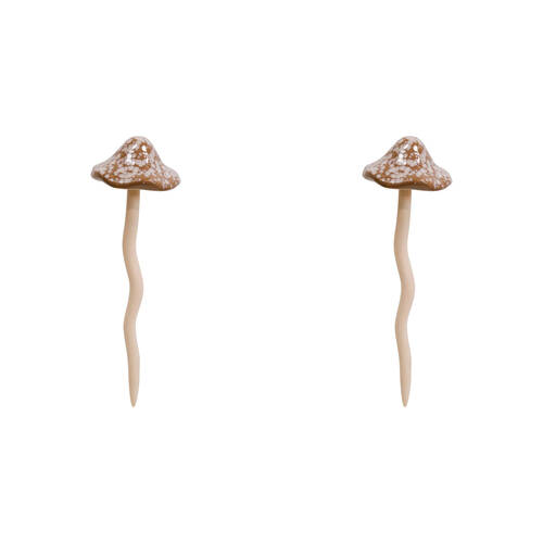 2PK LVD Porcelain Jiggle Mushroom Sculpture Large 37cm Dusk