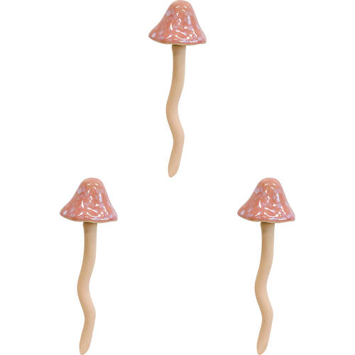 3PK LVD Porcelain Jiggle Mushroom Sculpture Small 15.5cm Blue