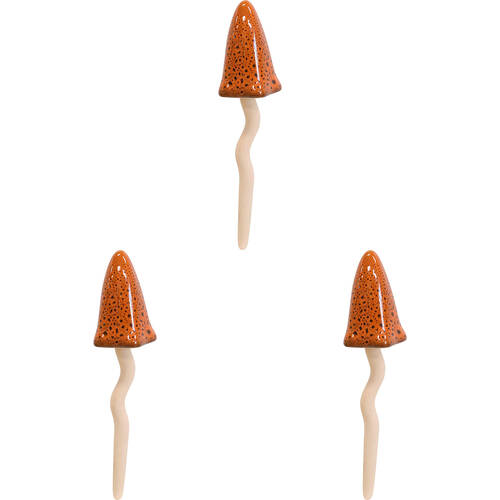 3PK LVD Porcelain Jiggle Mushroom Masala Sculpture 23.5cm