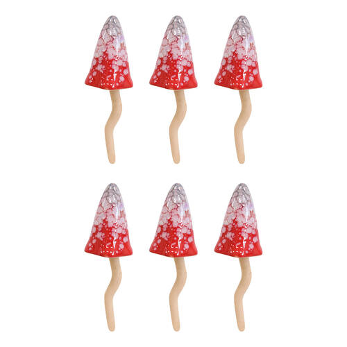 6PK LVD Porcelain Jiggle Mushroom Cajun Sculpture Small 15.5cm