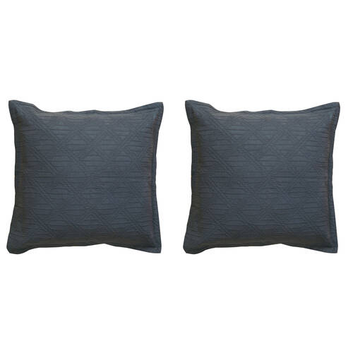 2PK Bianca Hallston Pre-Washed Cotton European Pillowcase - Charcoal 