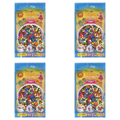 4x 1000pc Hama Beads All Colours Bags Kids Building Toy 5y+
