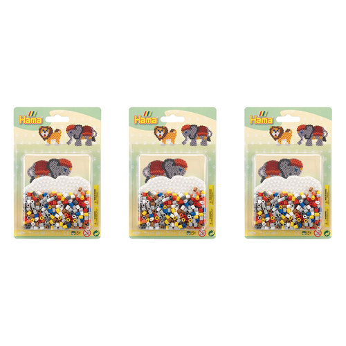 3x 450pc Hama Beads White Elephant Small Blister Pack Kids Toy 5y+