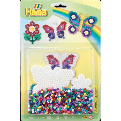 1100pc Hama Beads Large & Small Butterfly Blister Pack 5y+