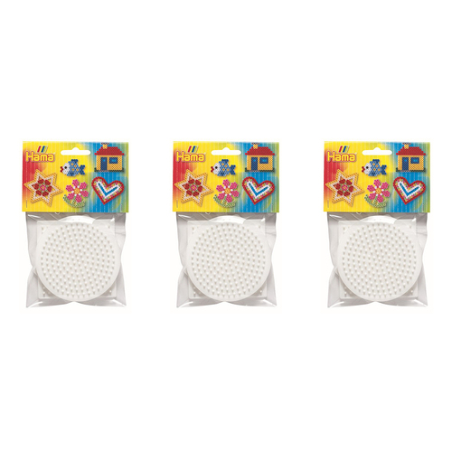 3x 3pc Hama Small Square/Round/Hexagonal Pegboard Set For Beads 5y+