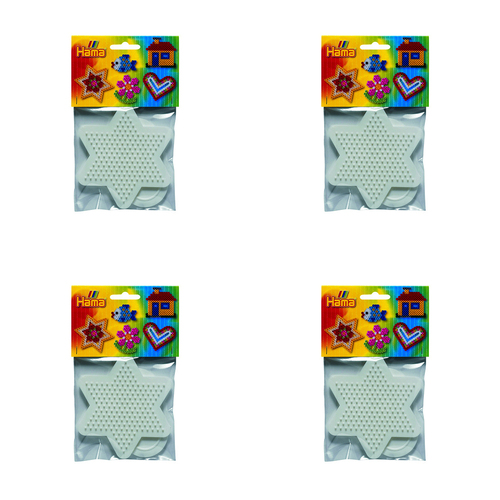4x 2pc Hama Small Heart & Star Pegboard Set For Beads Toy 5y+