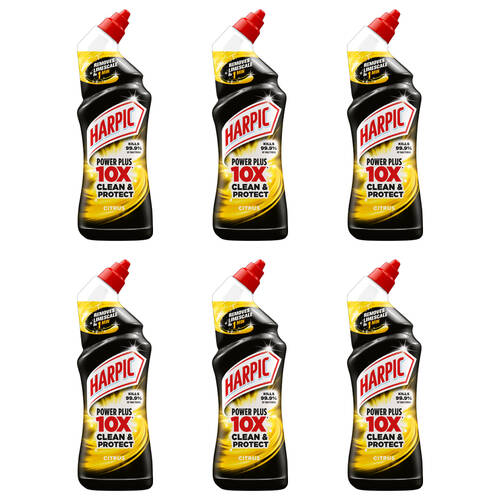 6PK Harpic Power Plus Bathroom Toilet Cleaner w/ Citrus Scent 750ml