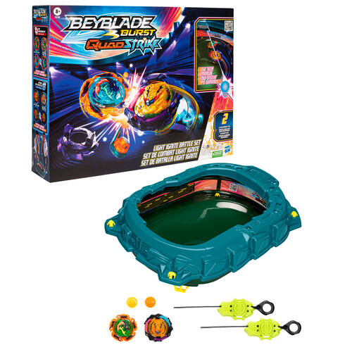 Hasbro Beyblade Quad Strike Light Ignite Battle Set with Glow Tech Feature 8Y+
