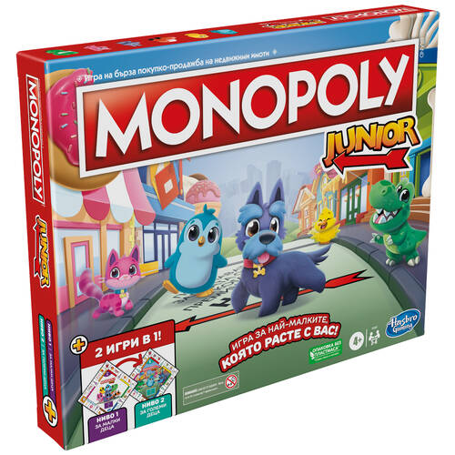 Hasbro Double Sided Monopoly Junior 2 in 1 Family Board Game 4Y+
