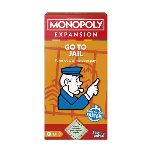 Monopoly Go To Jail Expansion Pack Compatible W/ Classic Game