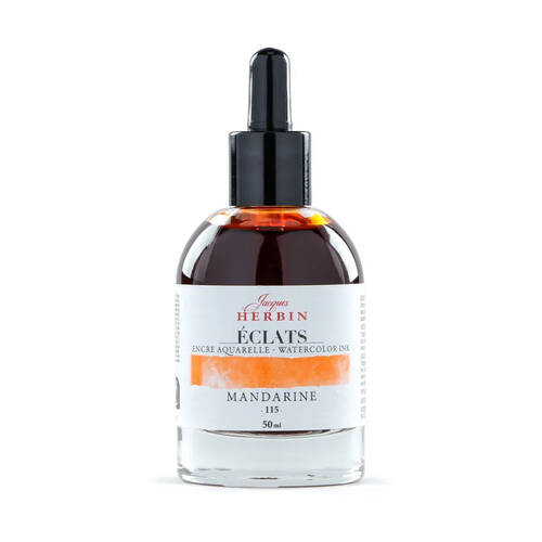 Herbin Eclats Glass Bottle Intense Watercolour Ink w/ Dropper 50ml Mandarin