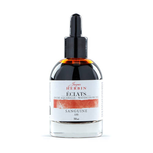 Herbin Eclats Glass Bottle Intense Watercolour Ink w/ Dropper 50ml Sanguine