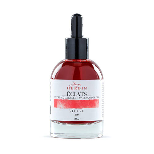 Herbin Eclats Glass Bottle Intense Watercolour Ink w/ Dropper 50ml Red
