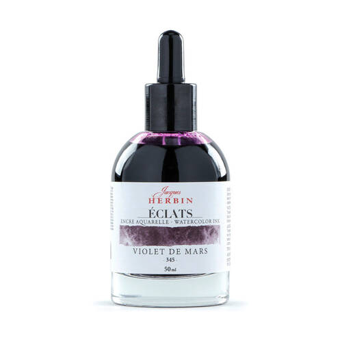Herbin Eclats Glass Bottle Intense Watercolour Ink w/ Dropper 50ml March Violet