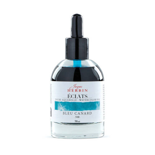 Herbin Eclats Glass Bottle Intense Watercolour Ink w/ Dropper 50ml Teal