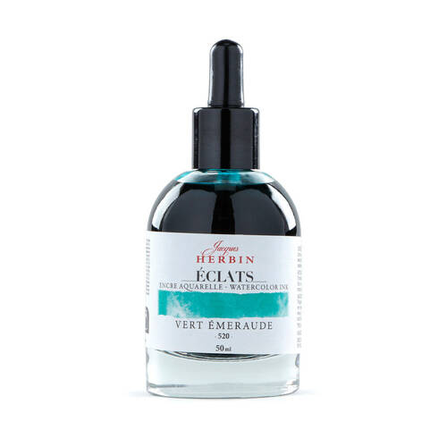 Herbin Eclats Intense Watercolour Ink w/ Dropper 50ml Emerald Green