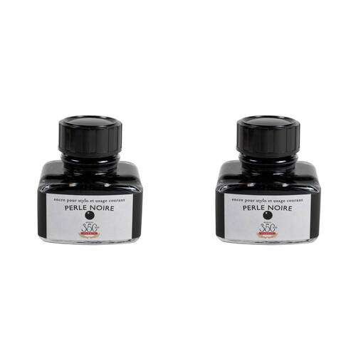 2PK Herbin Writing & Drawing Water-Based Natural Dyes Ink 30ml Black Pearl