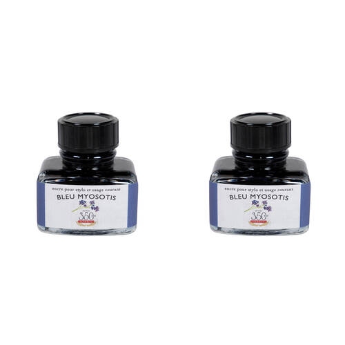2PK Herbin Writing & Drawing Water-Based Natural Dyes Ink 30ml Myosotis Blue