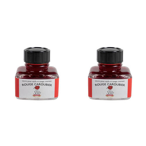 2PK Herbin Writing & Drawing Water-Based Natural Dyes Ink 30ml Carob Red