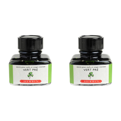 2PK Herbin Writing & Drawing Water-Based Natural Dyes Ink 30ml Grass Green