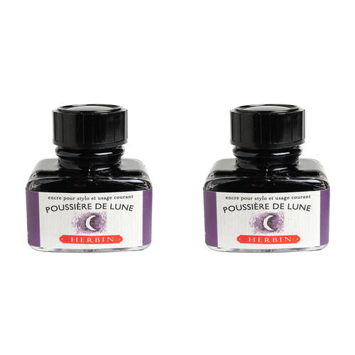 2PK Herbin Writing & Drawing Water-Based Natural Dyes Ink 30ml Moon Dust