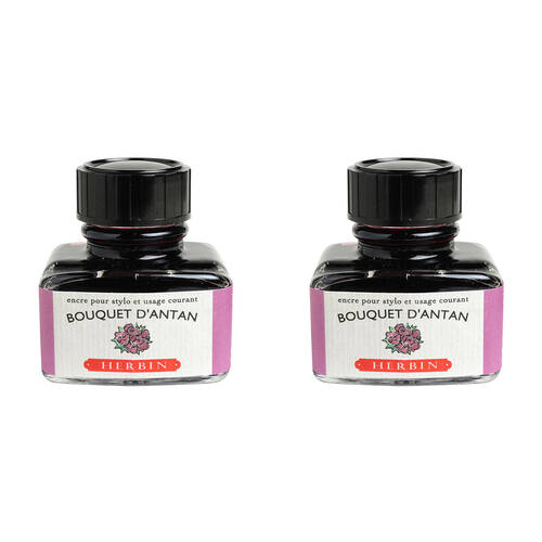 2PK Herbin Writing & Drawing Water-Based Natural Dyes Pen Ink 30ml Bouquet