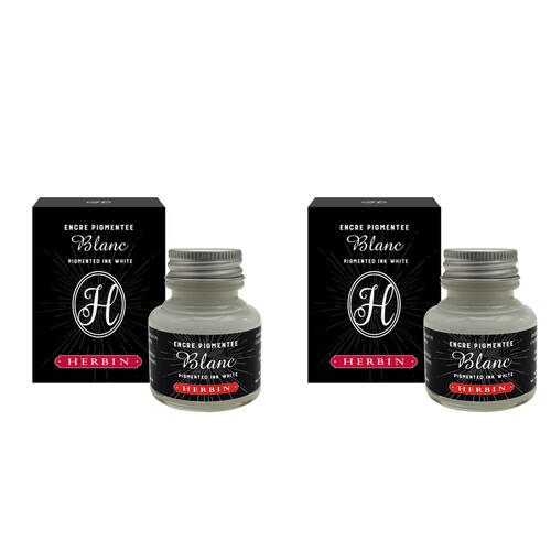 2PK Herbin Ornamental Rich Pigment Decorative Writing Ink 30ml Opaque-White