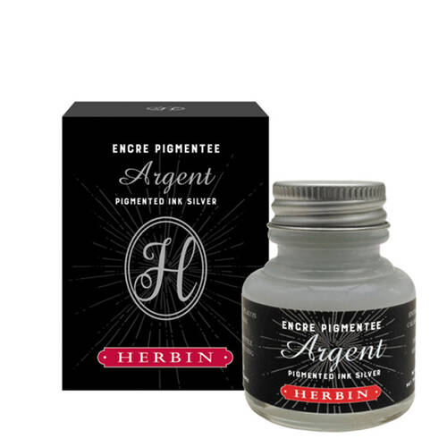 Herbin Ornamental Rich Opaque Pigment Decorative Writing Ink 30ml Silver