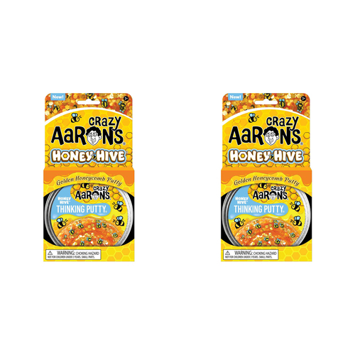 2PK Crazy Aarons Thinking Putty Honey Hive Trendsetters Toy 10cm 3y+