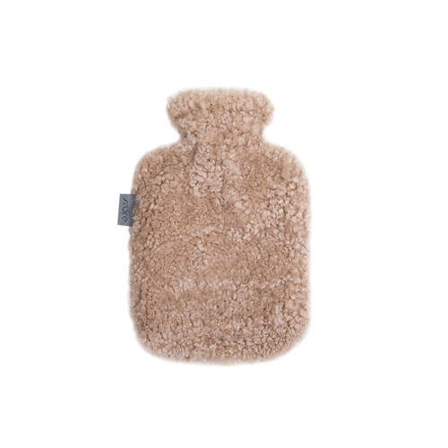 Huxford Grove The Kingston Sheepskin Hot Water Bottle Cover w/ Flask Oatmeal