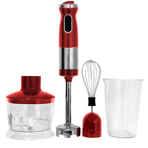 Healthy Choice 700W Hand Blender, Chopper and Mixer Red