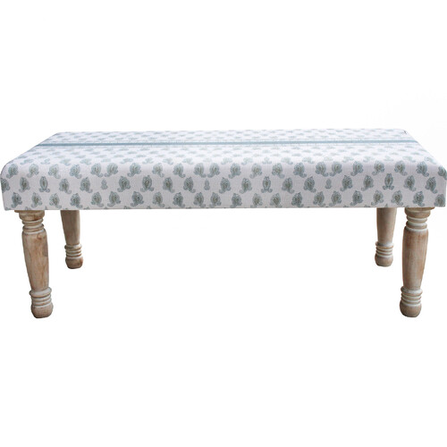 LVD Velvet French Fleur 101x41cm Wood Ottoman/Bench Home Furniture