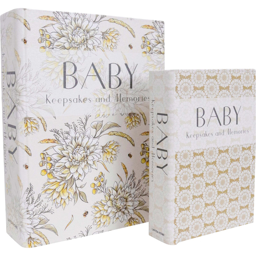 2pc LVD Baby Memories MDF Book Box Home Decor Set 18cm/24cm 