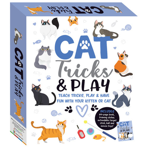 Hinkler Explore Cat Tricks and Play Pet Training Book And Toys Kit