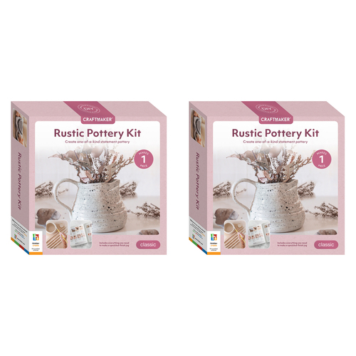 2PK Craft Maker Rustic Pottery Book Kit Adult/Teens Activity