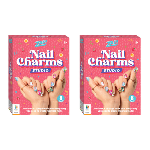 2PK Zap! DIY Nail Charms Studio w/ 32-Page Book Kids 8y+