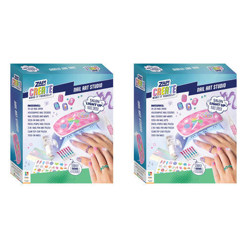 2PK Zap! Create Nail Art Studio 29x24cm Kids Craft Kit 8y+
